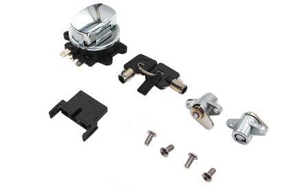 Side Hinge Ignition Switch and Saddlebag Lock Kit Chrome
