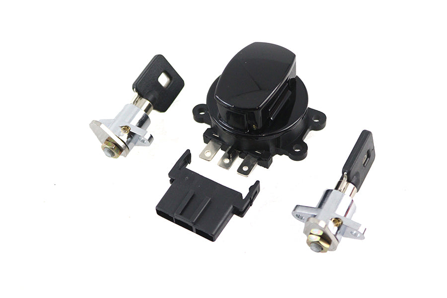 Side Hinge Ignition Switch and Saddlebag Lock Kit Black
