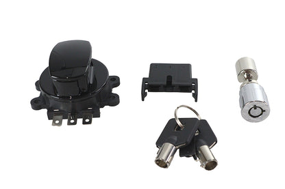 Side Hinge Ignition Switch Black with Fork Lock