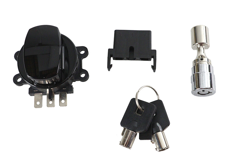 Side Hinge Ignition Switch Black with Fork Lock
