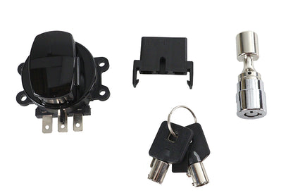 Side Hinge Ignition Switch Black with Fork Lock
