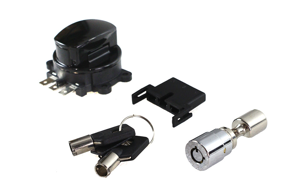 Side Hinge Ignition Switch Black with Fork Lock