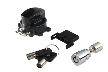 Side Hinge Ignition Switch Black with Fork Lock