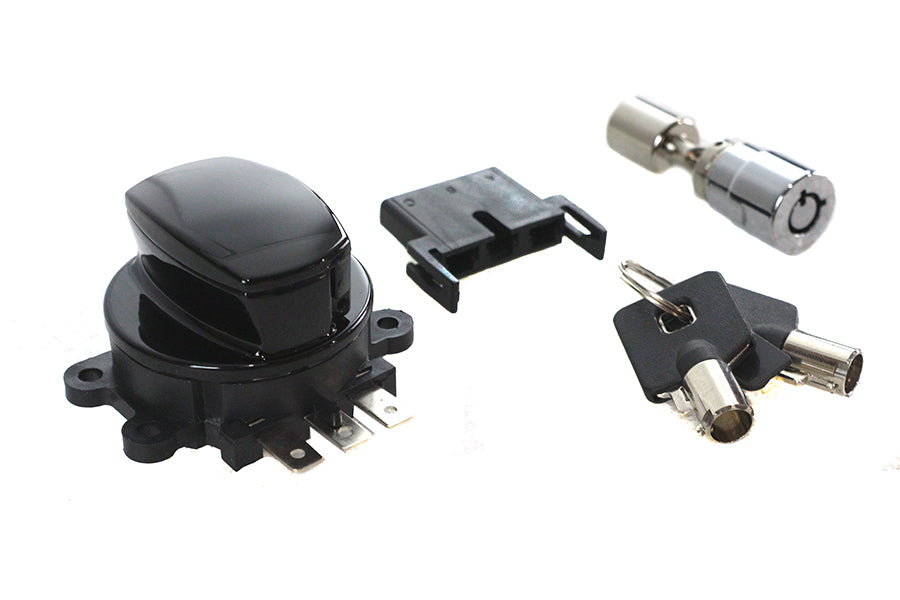 Side Hinge Ignition Switch Black with Fork Lock