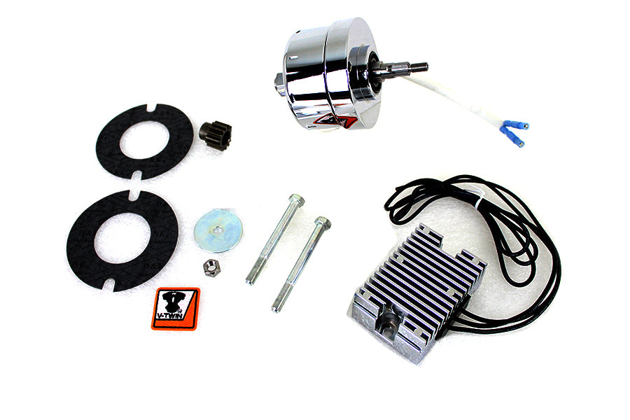 Chrome 12 Volt Alternator Generator Conversion Kit