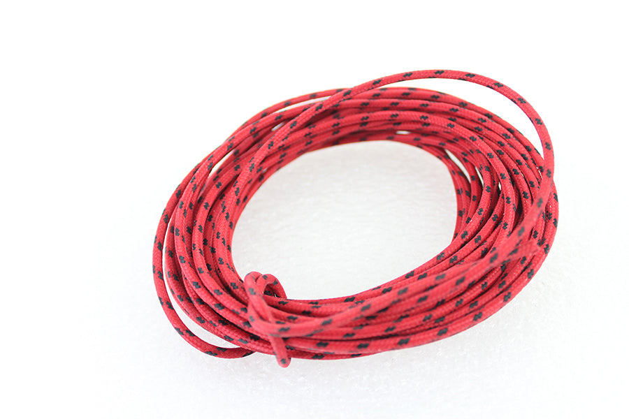 Red with Black Dot 25' Braided Wire