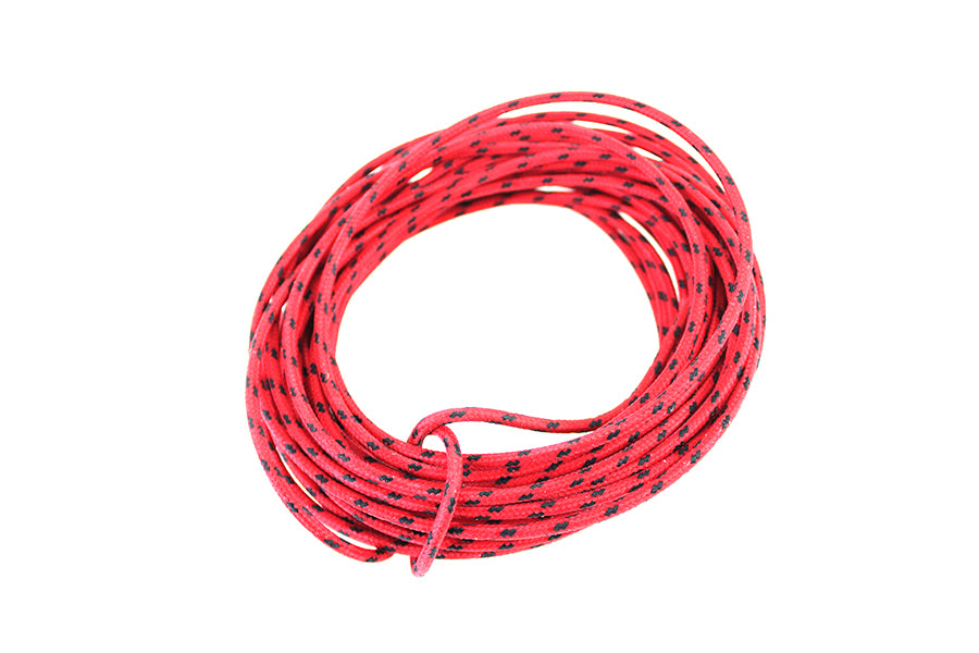 Red with Black Dot 25' Braided Wire