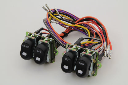 Rocker Style LED Fairing Switch Kit Black