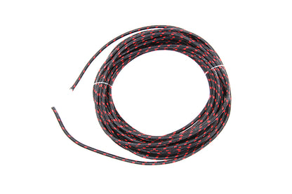 Black with Red Dot 25' Braided Wire