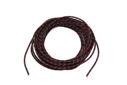 Black with Red Dot 25' Braided Wire