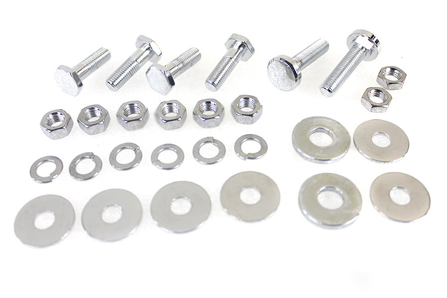 Rear Fender Frame Clamp Bolt Set Chrome