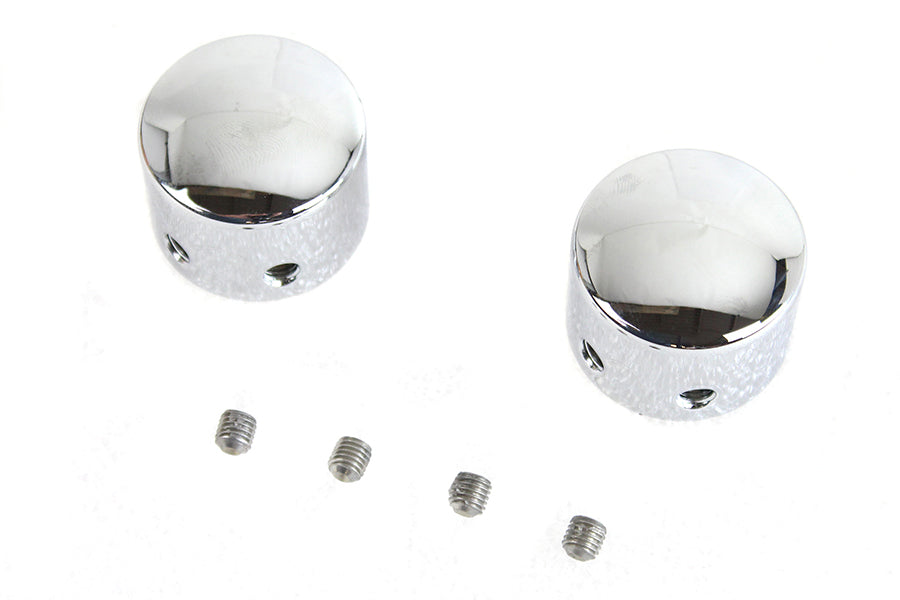 Domed Front Axle Cover Set Chrome Plated