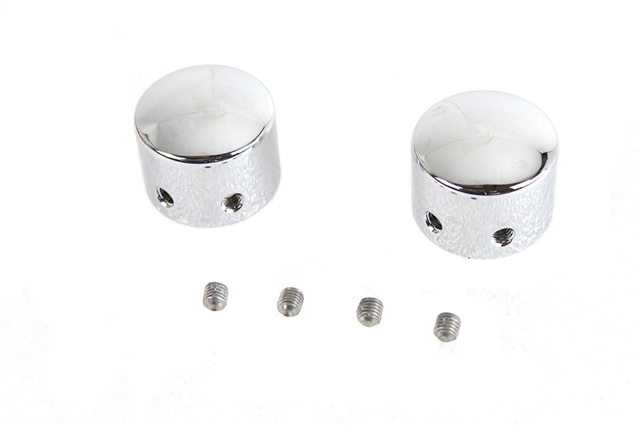 Domed Front Axle Cover Set Chrome Plated