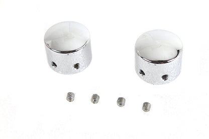 Domed Front Axle Cover Set Chrome Plated