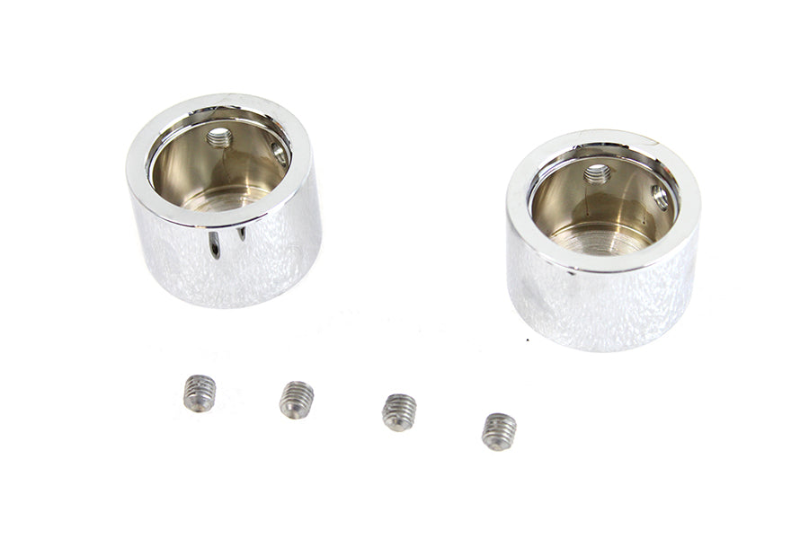 Domed Front Axle Cover Set Chrome Plated