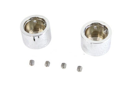 Domed Front Axle Cover Set Chrome Plated