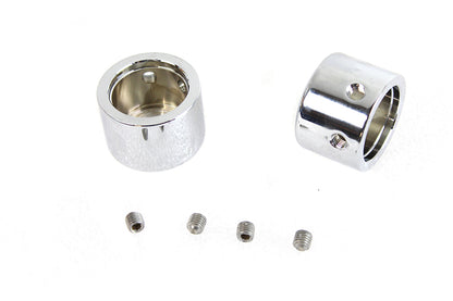 Domed Front Axle Cover Set Chrome Plated
