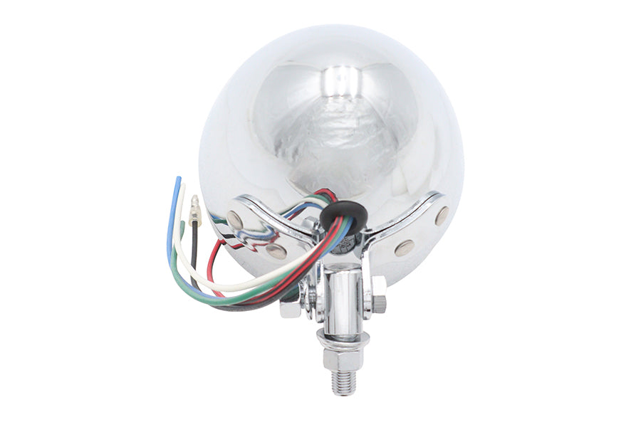4 Round Headlamp 12 Volt Chrome