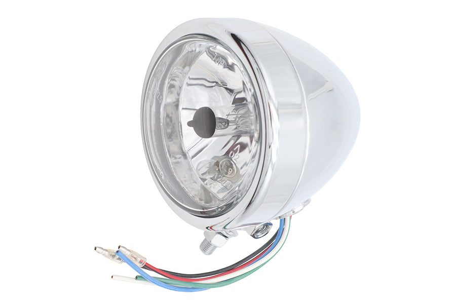 4 Round Headlamp 12 Volt Chrome