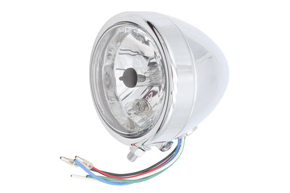4 Round Headlamp 12 Volt Chrome