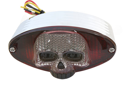 Chrome Cateye LED Tail Lamp Skull Style