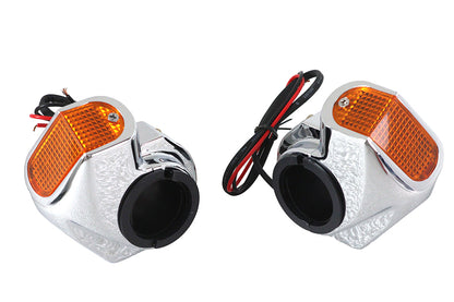 Chrome Front Turn Signal Marker Lamp Set