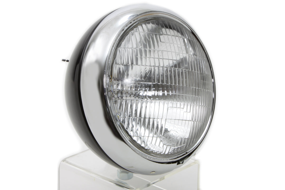 Black 7 K Headlamp with Chrome Rim