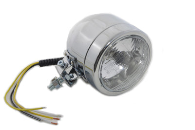 4 Round Diamond Cut Style Headlamp Chrome