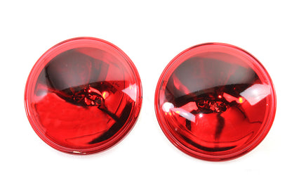 Red 4-1/2 12 Volt Sealed Beam Spotlamp Set