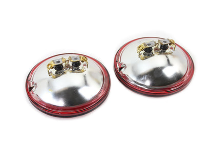 Red 4-1/2 12 Volt Sealed Beam Spotlamp Set