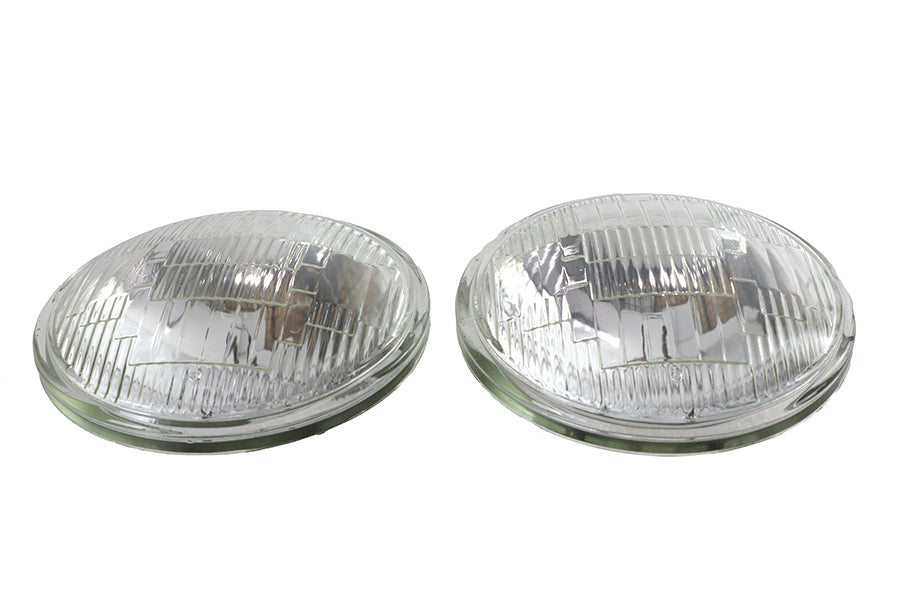 Clear 4-1/2 6 Volt Sealed Beam Spotlamp Bulb Set