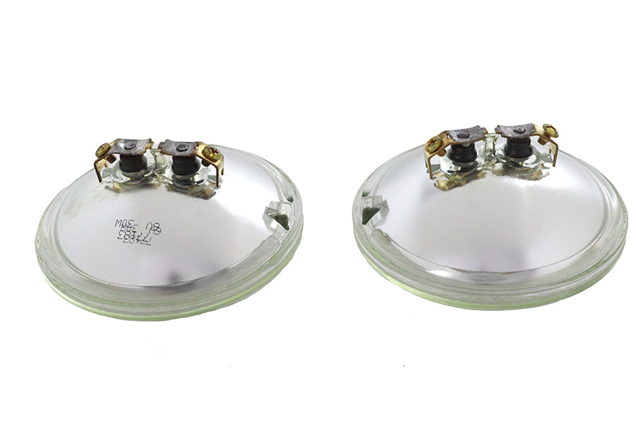 Clear 4-1/2 6 Volt Sealed Beam Spotlamp Bulb Set