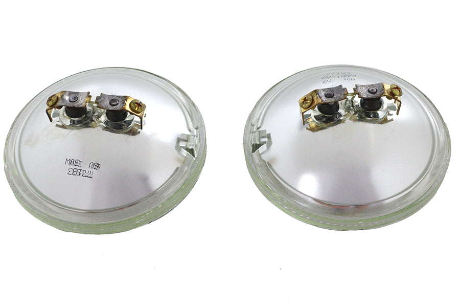 Clear 4-1/2 6 Volt Sealed Beam Spotlamp Bulb Set