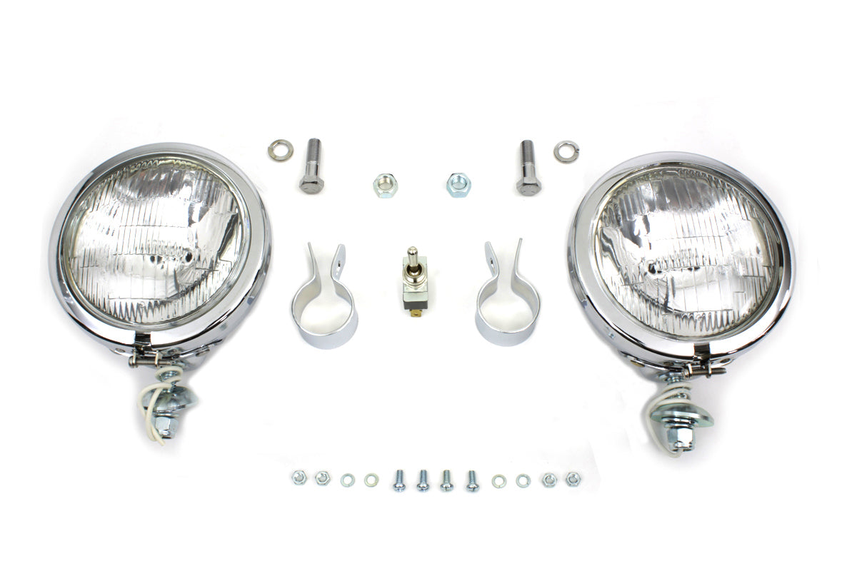 12 Volt 4 1/2 Chrome Spotlamp Kit