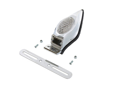 Chrome Teardrop LED Tail Lamp Clear Lens