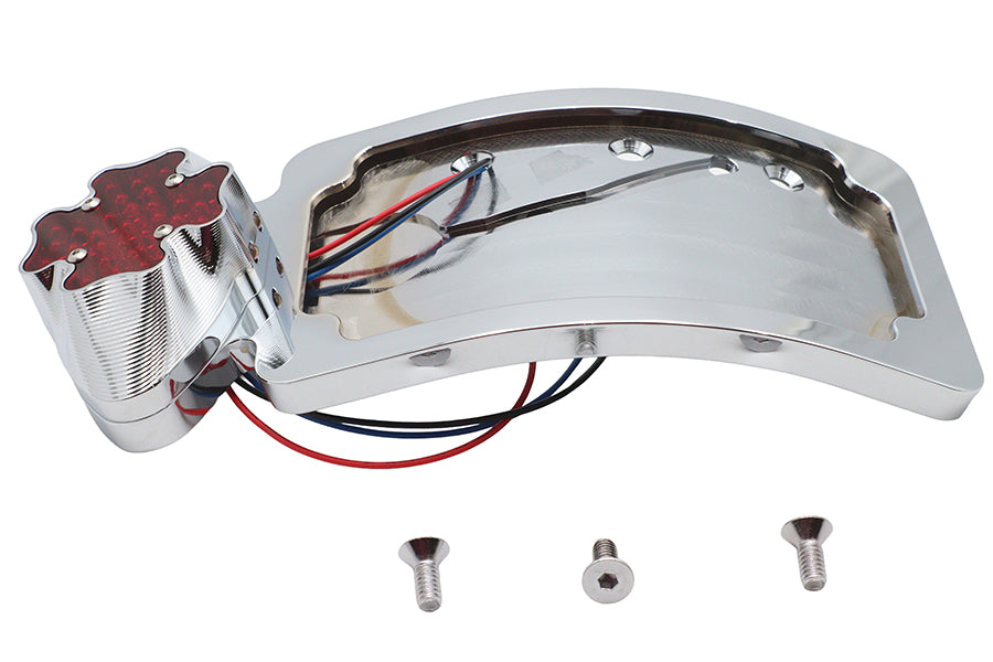 Chrome Maltese LED Tail Lamp License Plate Assembly