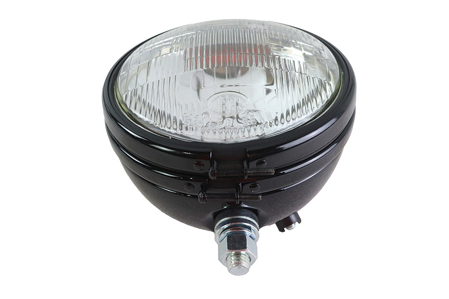 Replica 5-3/4 Round Black Headlamp