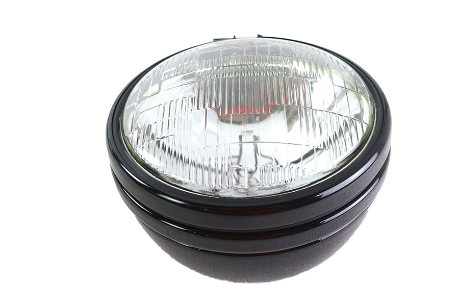 Replica 5-3/4 Round Black Headlamp