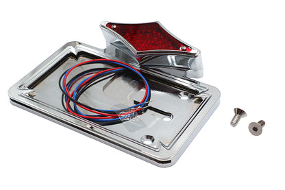 Chrome Diamond LED Tail Lamp License Plate Assembly