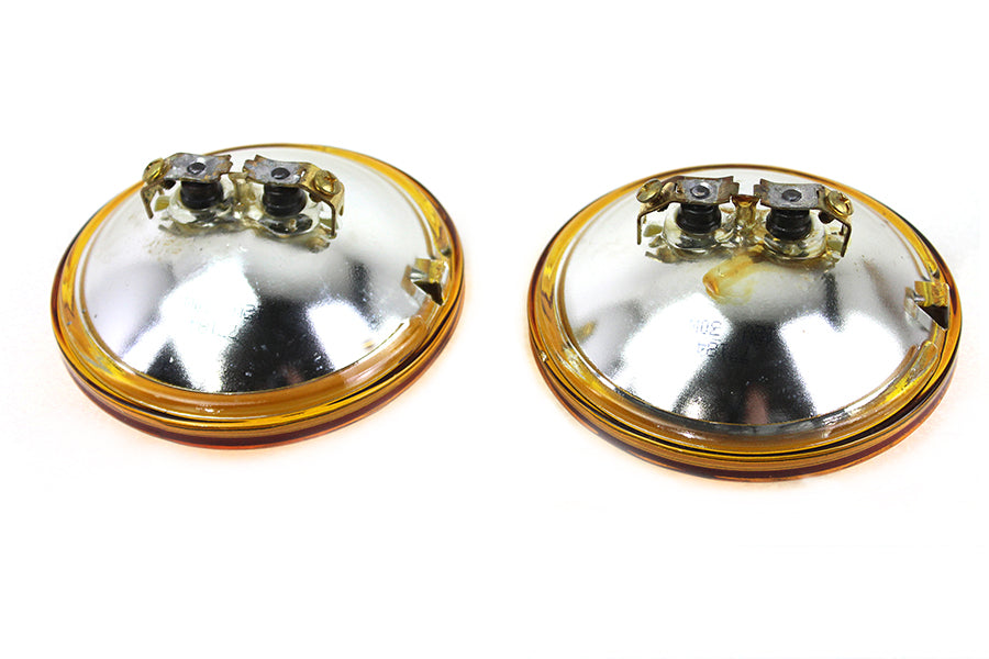 4-1/2 Amber Sealed Beam 12 Volt Spotlamp Set