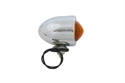Chrome Bullet Marker Lamp Amber Single Filament
