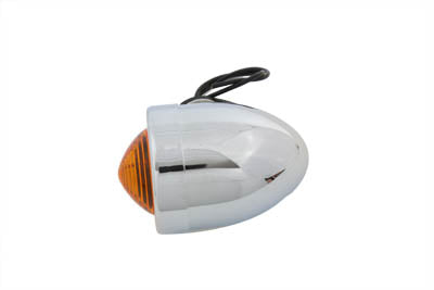 Chrome Bullet Marker Lamp Amber Single Filament