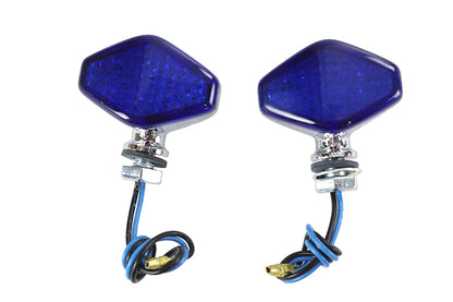 LED Diamond Blue Lens Marker Lamp Set