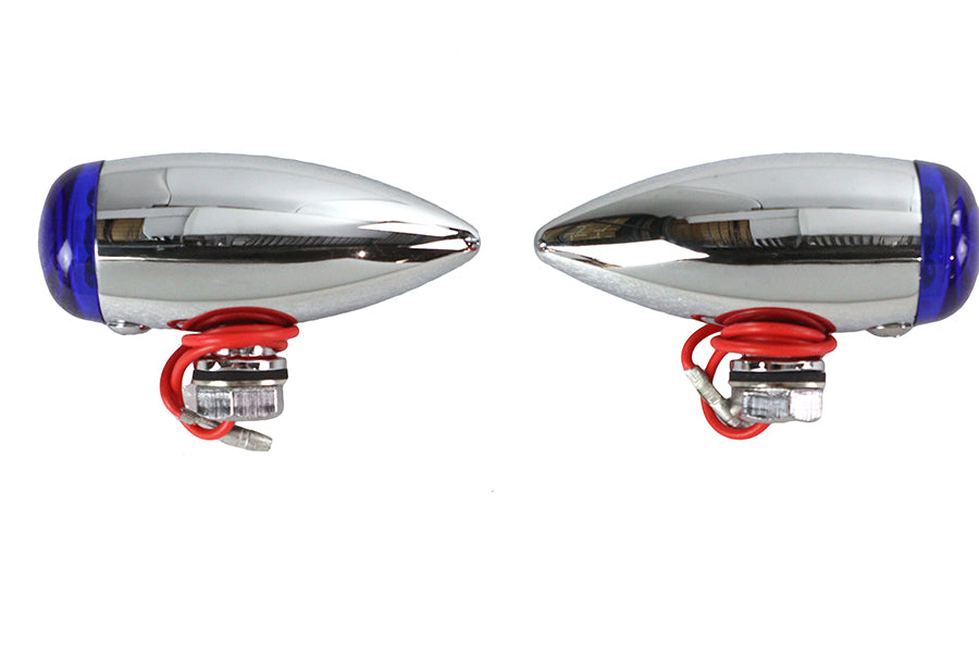 Mini LED Bullet Blue Lens Marker Lamp Set