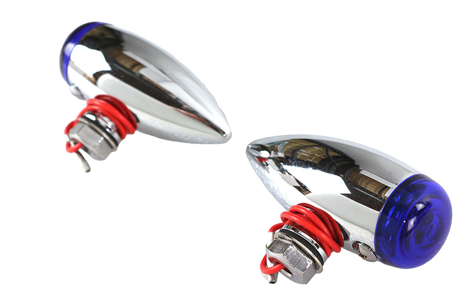 Mini LED Bullet Blue Lens Marker Lamp Set
