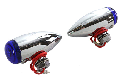 Mini LED Bullet Blue Lens Marker Lamp Set