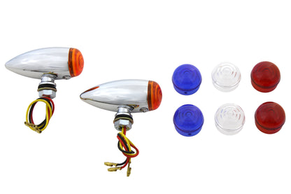 Mini Amber LED Bullet Lens Marker Lamp Set