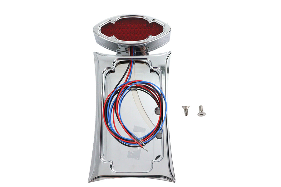 Chrome Billet LED Tail Lamp and License Plate Vertical Side