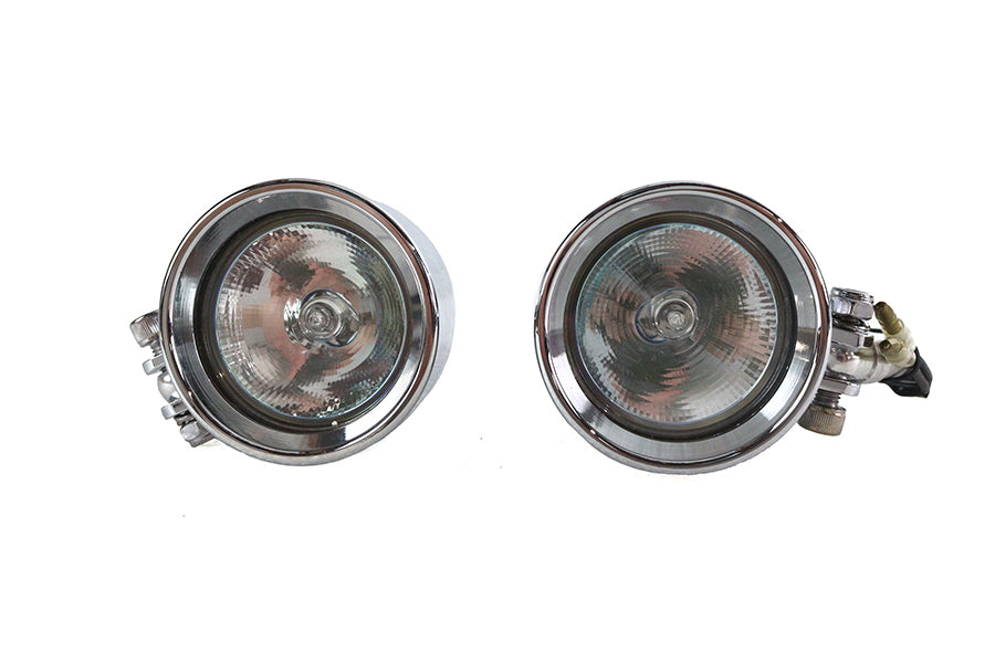 Chrome Torpedo Marker Lamp Set with Clear Lens