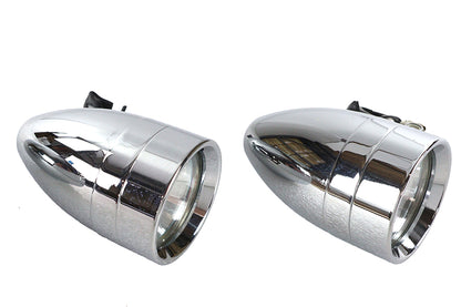 Chrome Torpedo Marker Lamp Set with Clear Lens